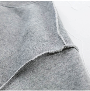 Oversized <b>Crop</b> <b>Top</b> Sweatshirt Batwing Sleeve O-Neck Unisex Pullover Solid Color Printed Logo Front Autumn Streetwear - Product Image 3