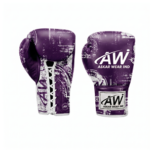 Askar Wear Ind Boxing <b>Gloves</b> <b>12</b> <b>Oz</b> PU Leather Lace-up Breathable Full Finger Adult Training Gear - Product Image 1