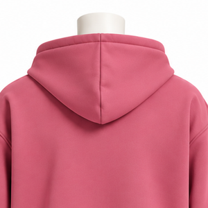Rose <b>Pink</b> Mens Zip Front <b>Hoodie</b> Heavyweight Fleece Chenille Letter Applique Oversized Streetwear Sweatshirt with Kangaroo Pocket - Product Image 4