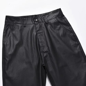 Men's Mid Waist Flare Pants <b>Black</b> Polyester Casual Streetwear Quick Dry Side <b>Pockets</b> Button Closure Anti-Wrinkle Midweight - Product Image 6
