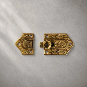 Loquet de placard en laiton massif SHUBHAM, loquet décoratif vintage pour porte de placard, quincaillerie de verrouillage coulissant de style antique - Product Image 2