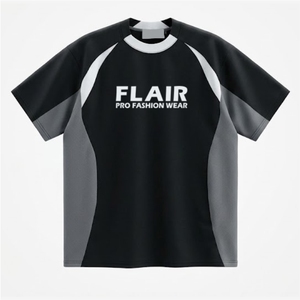 T-shirt Raglan Homme Personnalisé Streetwear Haute Qualité avec Panneaux en Maille, T-shirt Technique Décontracté Uni Oversize à Manches Courtes pour le Sport - Product Image 2