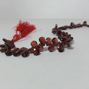 6mm 8mm Natural <b>Red</b> Garnet Faceted Pear Briolette Gemstone <b>Beads</b> Jewel Creation IGI Certified Hand Knotted <b>Beaded</b> Jewelry Online - Product Image 3