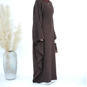Abaya OEM al por mayor para Eid, de manga murciélago y cintura entallada, de crepé Jazz, talla grande, vestido largo islámico para mujer, estilo mariposa, Dubai, musulmán - Product Image 1