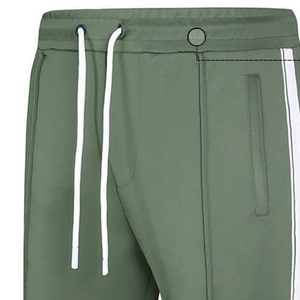 Survêtement vert pour homme, fermeture éclair intégrale, col montant, couleur unie, 100 % polyester, coupe classique, pour l'automne, avec poches latérales - Product Image 4