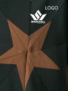 Men's Black Brown <b>Geometric</b> Pattern Short Sleeve O-Neck T-<b>Shirt</b> Regular Fit Front Logo Lightweight Polyester Jersey - Product Image 6