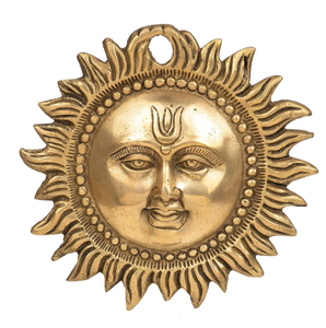 Luxurious Brass Surya <b>Wall</b> Hanging Abstract <b>Framed</b> Vertical <b>Design</b> Handicraft Art for Home Office Farmhouse for Diwali Decor - Product Image 2