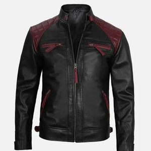Chaqueta de Motociclista de Cuero de Oveja Genuino para Hombre, Talla Grande, Casual, Invierno, Negra, Alta Calidad, Moda Británica, Transpirable - Product Image 1