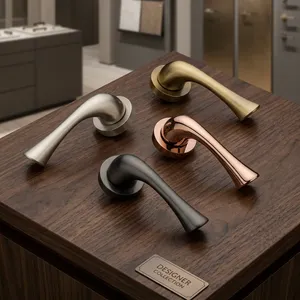 Juegos de Manijas Modernas de Latón para Puertas, Acabados en Negro Grafito, CP, Negro, Oro PVD, Oro Rosa PVD, Negro, Opciones OEM ODM, Venta al por Mayor - Product Image 1