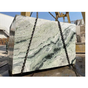 Bloque de Mármol Verde de Alta Gama, Losa de Piedra Natural con Vetas Oscuras, Diseño Moderno y Duradero para Decoración de Pisos de Sala de Estar - Product Image 2