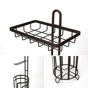Portarrollos de Papel Higiénico Moderno con Estante de Almacenamiento en Niveles y Bandeja para Teléfono, Diseño de Acero Independiente para Baño - Product Image 3