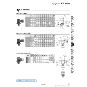 Pièces pneumatiques de module de tuyauterie KBV3-R2 SMC Pneumatics - Product Image 1