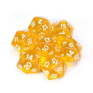 Acrylic Transparent Yellow <b>Polyhedral</b> <b>Dice</b> D20 Resin DND <b>Dice</b> for RPG Tabletop Game Game Accessories Board Game - Product Image 3