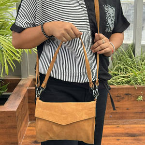 Sac à main vintage en cuir suédé véritable de haute qualité, sacoche pour filles et femmes, sacs à bandoulière cachés sous les bras - Product Image 4