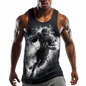 <b>Men's</b> <b>Black</b> V-Neck Sleeveless Tank Top Quick Dry Polyester Training Sleeveless <b>Vest</b> Tops Lightweight Quick Dry - Product Image 5