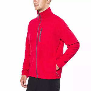 Veste en polaire rouge pour homme, col roulé zippé, décontractée, respirante, en polyester tricoté, pour l'automne - Product Image 4