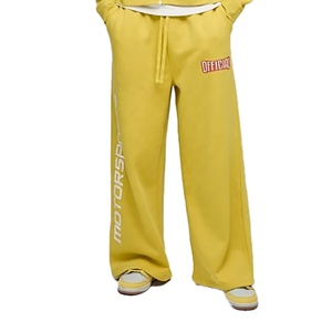 Ensemble de survêtement jaune personnalisé pour homme avec sweat à capuche zippé et pantalon, coupe ample, style streetwear, en coton respirant, idéal pour l'automne - Product Image 5