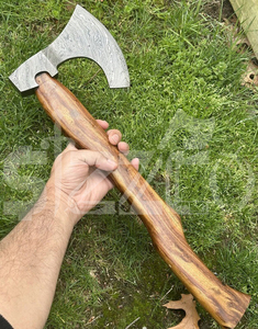 Custom Full Tang Damascus Steel Hunting Camping Bearded <b>Axe</b> Micarta Handle Tomahawk Real Hatchet with Leather Sheath, Ideal Gift - Product Image 6
