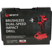 Perceuse sans fil professionnelle BESITA de qualité industrielle, alimentée par batterie au lithium, moteur sans balais, vitesse variable, 65 Nm, 21 V, 2,0 Ah