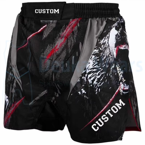 Premium Quality <b>Elastic</b> Stretch Draw <b>Strings</b> Sublimated MMA Shorts Customized Design Your Brand Logo Quick Dry Lightweight - Product Image 2