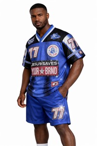 American Football Jersey and <b>Shorts</b> Set Breathable 100% <b>Polyester</b> Material Sportswear Custom American Football Jersey and <b>Shorts</b> - Product Image 4