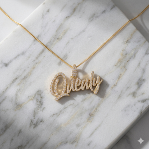 สร้อยคอเด็กแบบมินิมอลทองคำแท้ 10K ดีไซน์ทันสมัย ประดับเพชรเลี้ยงในห้องปฏิบัติการ พร้อมจี้ตัวอักษรชื่อสั่งทำได้ - Product Image 6