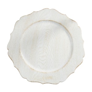 Round Gold Metal <b>Decorative</b> <b>Plate</b> Vintage Engraved Plant Pattern Handmade Charger Dish - Product Image 2