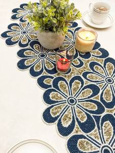 Handmade Beaded Embroidered <b>Table</b> <b>Runner</b> Floral <b>Placemats</b> Custom <b>Table</b> Linen for Home Wedding Hotel Banquet - Product Image 6