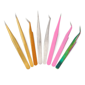 Pinzas de Acero Inoxidable para Extensión de Pestañas, Pinzas de Precisión Profesionales Duraderas de Alta Calidad con Logotipo Personalizado - Product Image 1