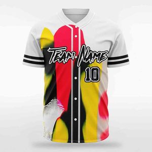 Camiseta de Béisbol Sublimada Transpirable para Hombre, Diseño Personalizado de Equipo, Uniforme Deportivo con Botones Completos para Uso en Múltiples Deportes - Product Image 1