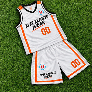 New Design Academy White <b>Orange</b> Basketball Uniform Custom Team Jersey and <b>Shorts</b> Set Wholesale School Club Sportswear - Product Image 3