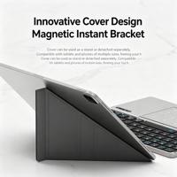 Keyboard Nirkabel Lipat Dua dengan Touchpad, Sarung Kulit, Keyboard Mini Lipat Portabel untuk iPad, Tablet, Ponsel, Laptop, Kantor