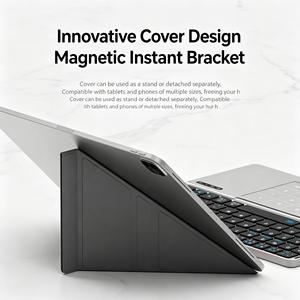 Teclado Inalámbrico Plegable con Panel Táctil, Funda de Cuero, Mini Teclado Portátil Plegable para iPad, Tablet, Teléfono, Laptop, Oficina - Product Image 2