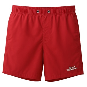 Shorts de bain/de sport pour homme, tissu satiné léger, séchage rapide, imperméable, anti-froissement, décontracté, uni, taille mi-haute, fermeture à cordon - Product Image 1