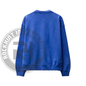 Sudadera de algodón polar grueso con logo personalizado, estilo urbano, venta al por mayor, cuello redondo oversize, en blanco, negro y camel - Product Image 5