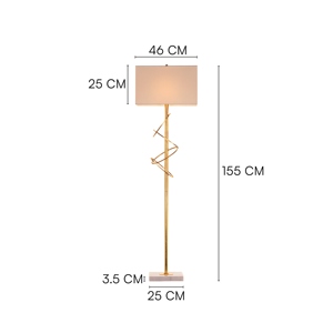 Gold Spiral Floor Lamp Modern Majestic Standing <b>Light</b> Luxury Helical Design Rectangular Fabric Shade Elegant Marble Base - Product Image 2