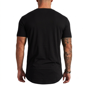 Camiseta Casual de Algodón para Hombre, Cuello Redondo, Manga Corta, Ligera, Cómoda, Color Sólido, Top de Verano, Suministro Directo de Fábrica - Product Image 4