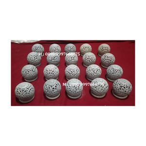 Magnifique bougeoir en pierre ollaire naturelle sculpté à la main, forme ronde, décoration d'éclairage pour la maison et cadeau - Product Image 5