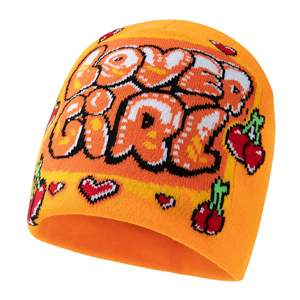 Gorros de punto sublimados con diseño personalizado OEM/ODM, gorros elásticos de algodón jacquard con logotipo bordado y lazos de frutas personalizados - Product Image 6