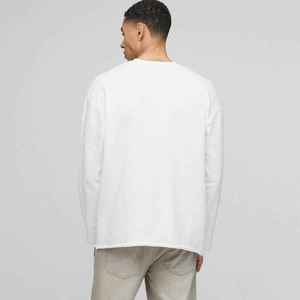 Sweat-shirt à col rond blanc pour homme, manches longues, coupe ample, poche tricotée, style décontracté, pull d'automne - Product Image 5