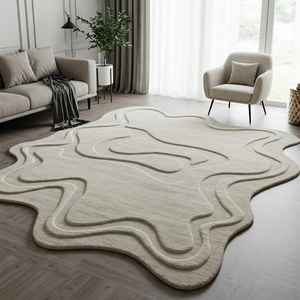 Tapis KNOT RUG fait main, tufté à la main, de haute qualité, motif irrégulier moderne, respectueux de l'environnement, pour salon, chambre d'enfants, hôtels, bureau - Product Image 3