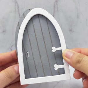 Mini ensemble de jouets de meubles en bois pour porte et fenêtre pour maison de poupée, accessoire de bricolage, à partir de 14 ans - Product Image 2