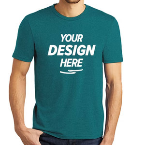 T-shirt à manches courtes pour homme, couleur turquoise, avec impression de lettres blanches, col rond, coupe décontractée, tissu jersey 100% coton - Product Image 1