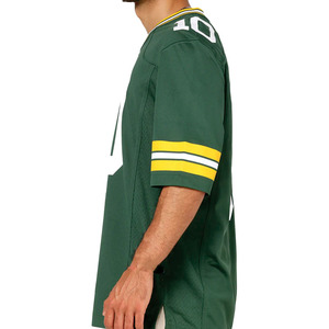 Maillot de football américain tendance vert de qualité supérieure en mesh respirant pour entraînement d'équipe, t-shirt de sport avec impression de numéro, commande en gros OEM - Product Image 3