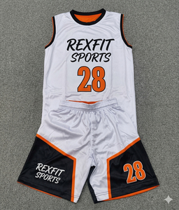 REXFIT SPORTS Ensemble de maillots de basket-ball en gros pour adultes, personnalisé, léger, à séchage rapide, en polyester, vêtements de sport - Product Image 6