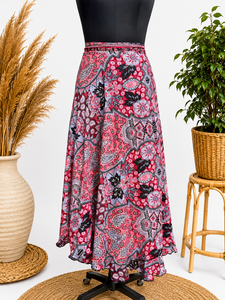Women's Maxi Chiffon Skirt Natural <b>Elastic</b> Waist Paisley Print Vintage Style A-Line Loose Fit Lightweight Summer Casual <b>Dress</b> - Product Image 1