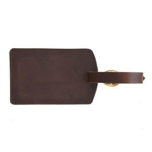 Étiquette de bagage en cuir véritable Crazy Horse de haute qualité, étiquette de valise en cuir véritable - Product Image 4