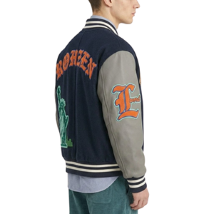 High Quality ODM OEM Customized Chenille Patched Varsity <b>Jacket</b> For <b>Men</b> Custom Embroidered Winter Baseball Letterman <b>Jacket</b> - Product Image 3
