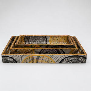 Handmade MDF Enamel Serving <b>Tray</b> Geometric Rectangular Table <b>Tray</b> for Dining Hotel Restaurant Wedding Wholesale - Product Image 3