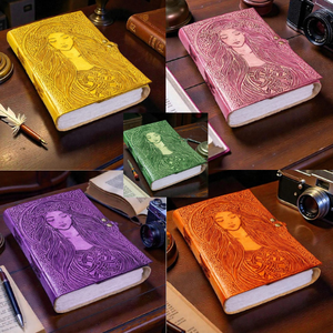 Diario de Cuero Genuino Hecho a Mano con Diseño de Diosa, Clásico, Vintage, Grabado, para Escritura Espiritual - Product Image 4